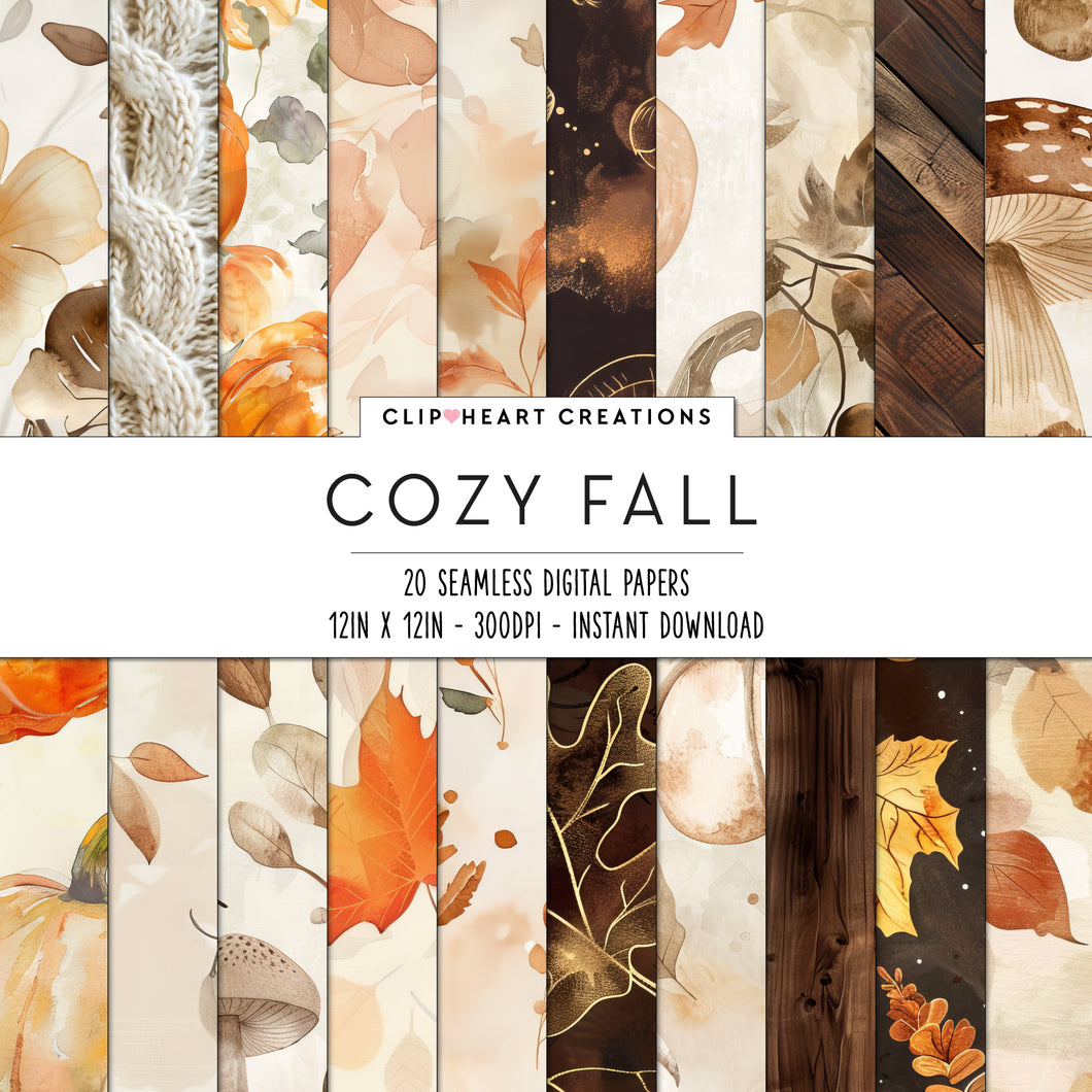 Cozy Fall Seamless Digital Papers