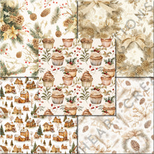 Load image into Gallery viewer, Watercolor Cream Winter Seamless Digital Papers
