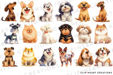 Load image into Gallery viewer, Cute Dog Breeds Clipart Collection
