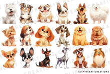 Load image into Gallery viewer, Cute Dog Breeds Clipart Collection
