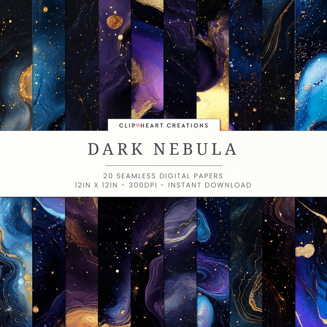 Dark Nebula Seamless Digital Papers