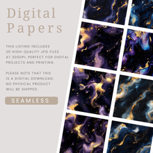 Load image into Gallery viewer, Dark Nebula Seamless Digital Papers
