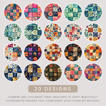 Load image into Gallery viewer, Dark Quilt Seamless Digital Papers
