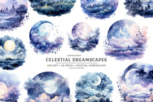 Load image into Gallery viewer, Celestial Dreamscapes Clipart Collection
