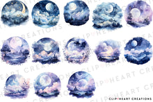 Load image into Gallery viewer, Celestial Dreamscapes Clipart Collection
