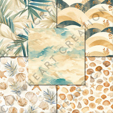 Load image into Gallery viewer, Watercolor Dreamy Beach Seamless Digital Papers
