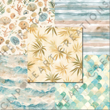 Load image into Gallery viewer, Watercolor Dreamy Beach Seamless Digital Papers
