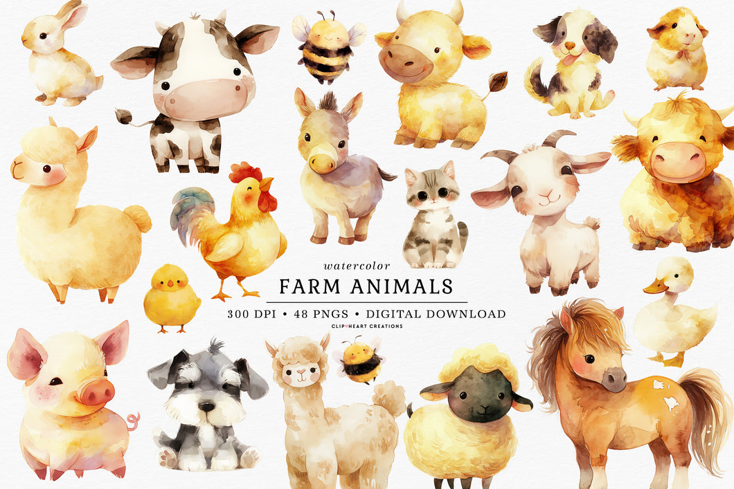 Farm Animals Clipart Collection