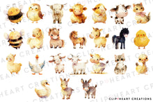 Load image into Gallery viewer, Farm Animals Clipart Collection
