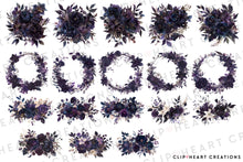 Load image into Gallery viewer, Watercolor Gothic Florals Clip Art
