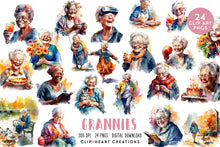 Load image into Gallery viewer, Grannies Watercolor Clipart Set
