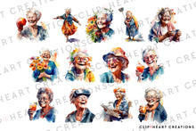 Load image into Gallery viewer, Grannies Watercolor Clipart Set
