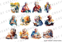 Load image into Gallery viewer, Grannies Watercolor Clipart Set
