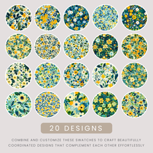 Load image into Gallery viewer, Green Florals Digital Papers
