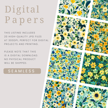 Load image into Gallery viewer, Green Florals Digital Papers
