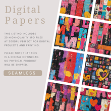 Load image into Gallery viewer, Grunge Love Digital Paper Pack
