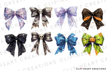 Load image into Gallery viewer, Watercolor Halloween Bows Clip Art
