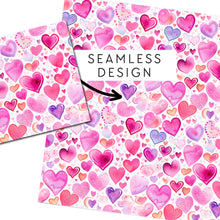 Load image into Gallery viewer, Watercolor Valentine&#39;s Day Hearts Digital Papers
