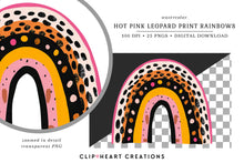 Load image into Gallery viewer, Watercolor Hot Pink Leopard Print Rainbows
