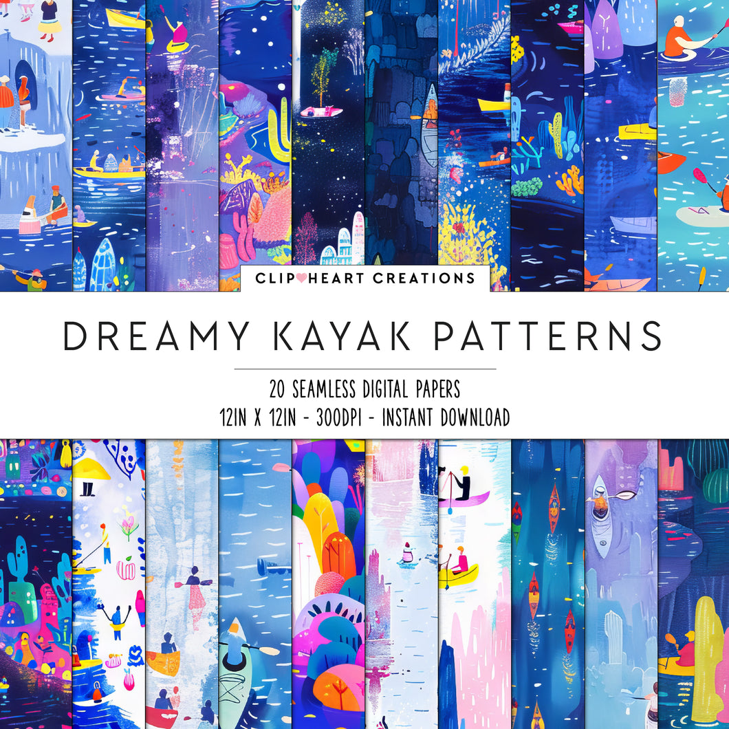 Dreamy Kayak Seamless Digital Papers