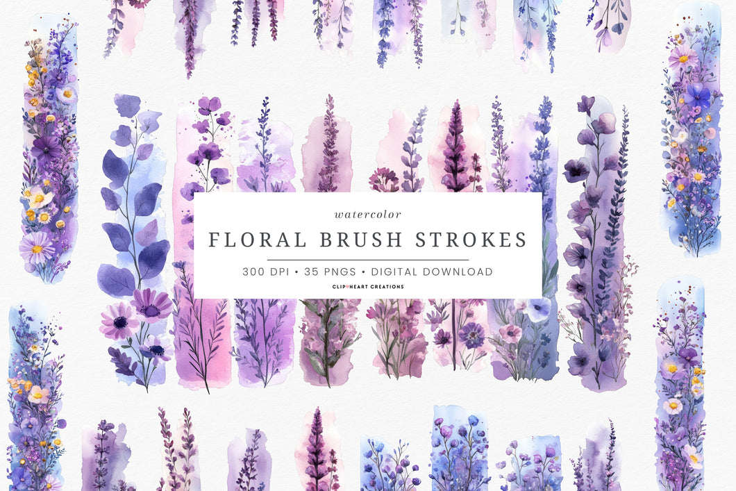 Purple Floral Brush Strokes