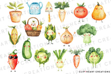 Load image into Gallery viewer, Little Vegetables Clip Art
