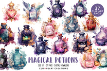 Load image into Gallery viewer, Magical Potions Watercolor Clipart Set
