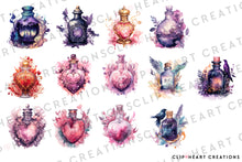 Load image into Gallery viewer, Magical Potions Watercolor Clipart Set
