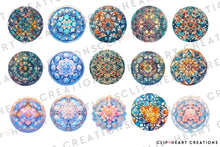 Load image into Gallery viewer, Mandalas Watercolor Clipart Set
