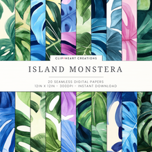 Load image into Gallery viewer, Island Monstera Digital Papers
