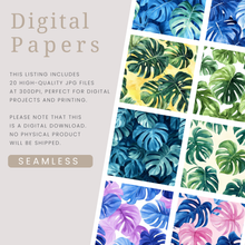 Load image into Gallery viewer, Island Monstera Digital Papers
