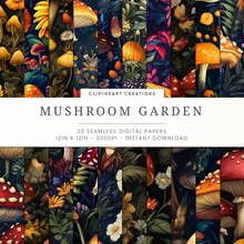 Load image into Gallery viewer, Mushroom Garden Digital Paper
