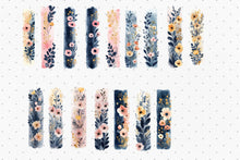 Load image into Gallery viewer, Navy Floral Brush Strokes

