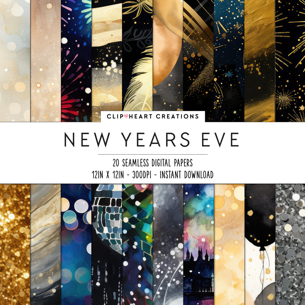 New Years Eve Seamless Digital Papers