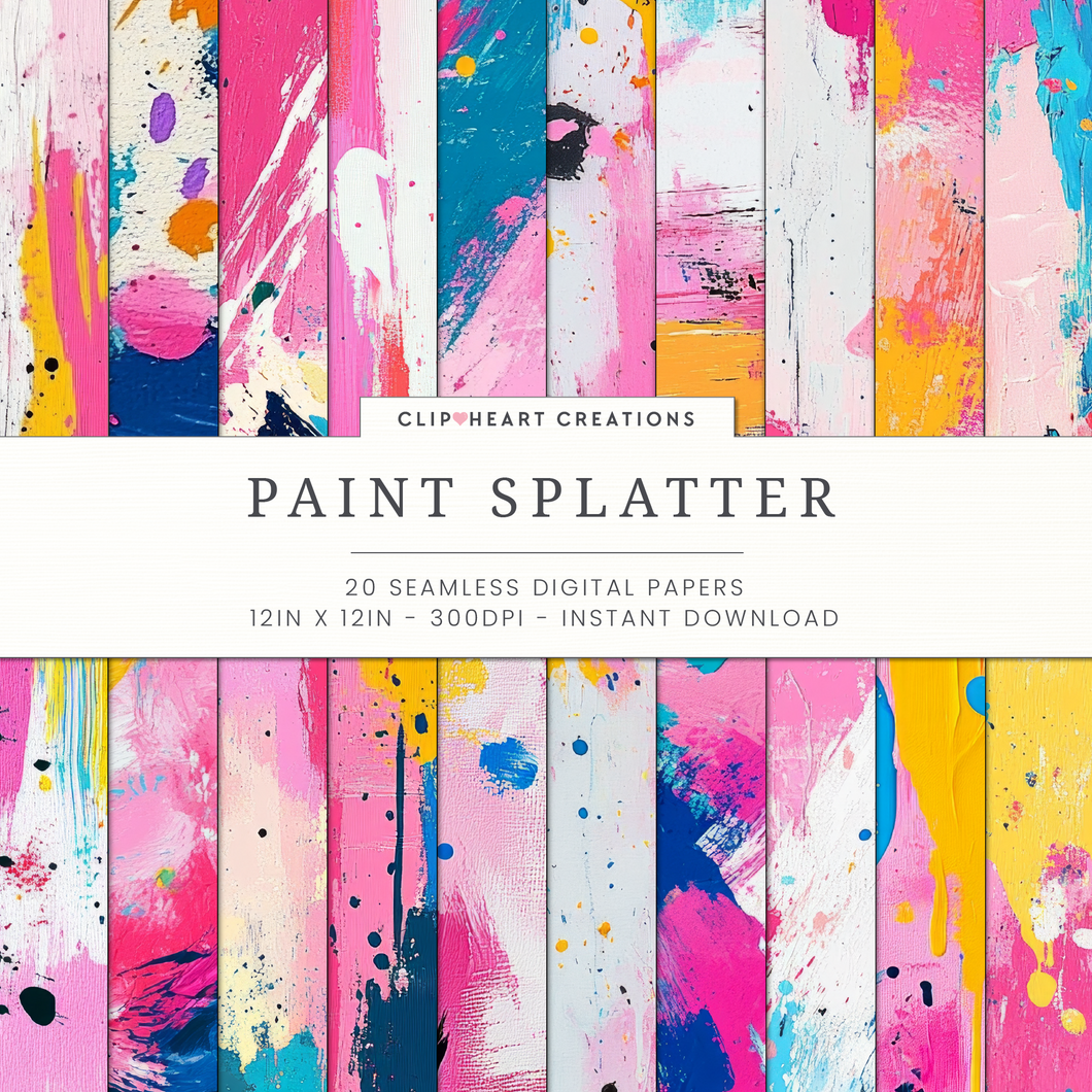 Paint Splatter Digital Papers