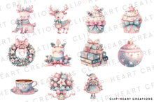 Load image into Gallery viewer, Watercolor Pastel Christmas Clip Art
