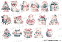 Load image into Gallery viewer, Watercolor Pastel Christmas Clip Art
