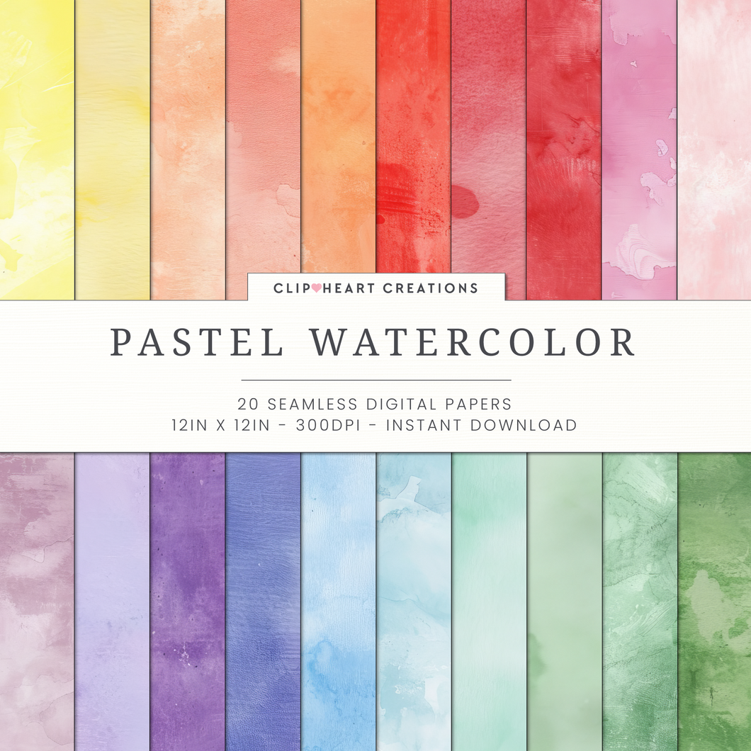 Pastel Watercolors Digital Paper Pack