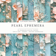 Load image into Gallery viewer, Pearl Ephemera Digital Papers
