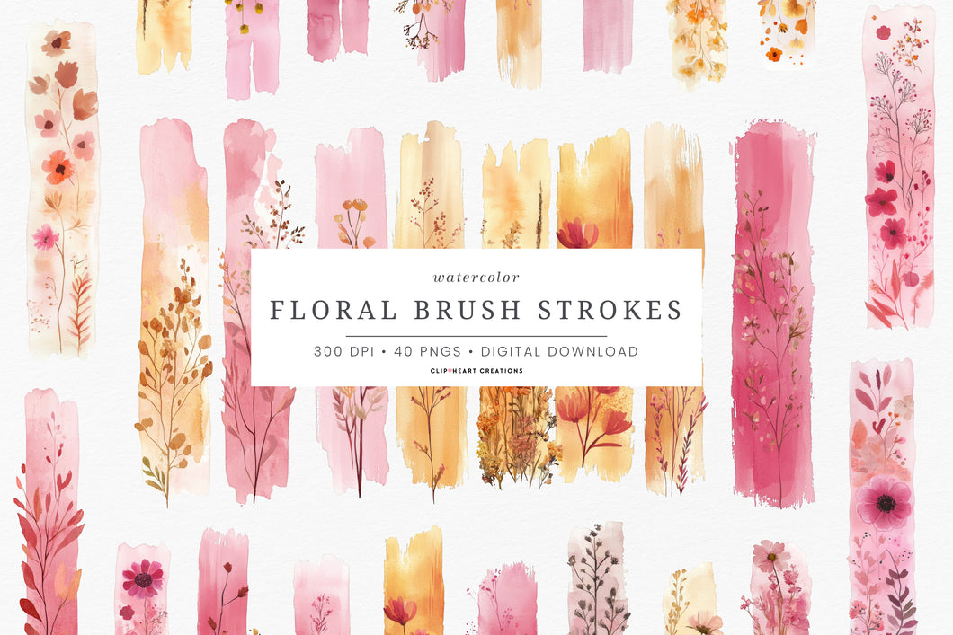 Pink Floral Brush Strokes