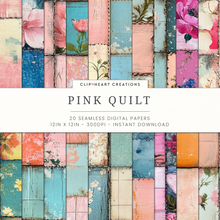 Load image into Gallery viewer, Pink Quilt Digital Papers
