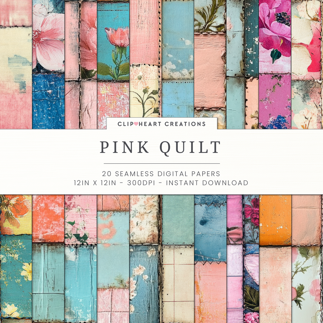 Pink Quilt Digital Papers