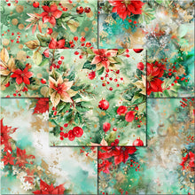 Load image into Gallery viewer, Watercolor Pretty Poinsettia Seamless Digital Papers
