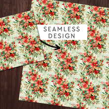 Load image into Gallery viewer, Watercolor Pretty Poinsettia Seamless Digital Papers
