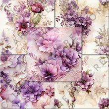 Load image into Gallery viewer, Lilac Floral Ephemera Seamless Digital Papers
