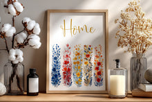 Load image into Gallery viewer, Red and Blue Floral Brush Strokes
