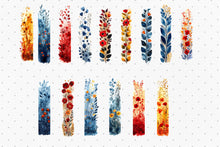 Load image into Gallery viewer, Red and Blue Floral Brush Strokes
