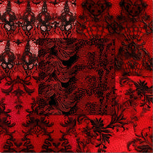 Load image into Gallery viewer, Red &amp; Black Lace Seamless Digital Papers
