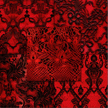 Load image into Gallery viewer, Red &amp; Black Lace Seamless Digital Papers
