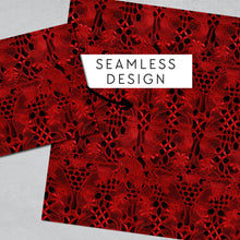 Load image into Gallery viewer, Red &amp; Black Lace Seamless Digital Papers
